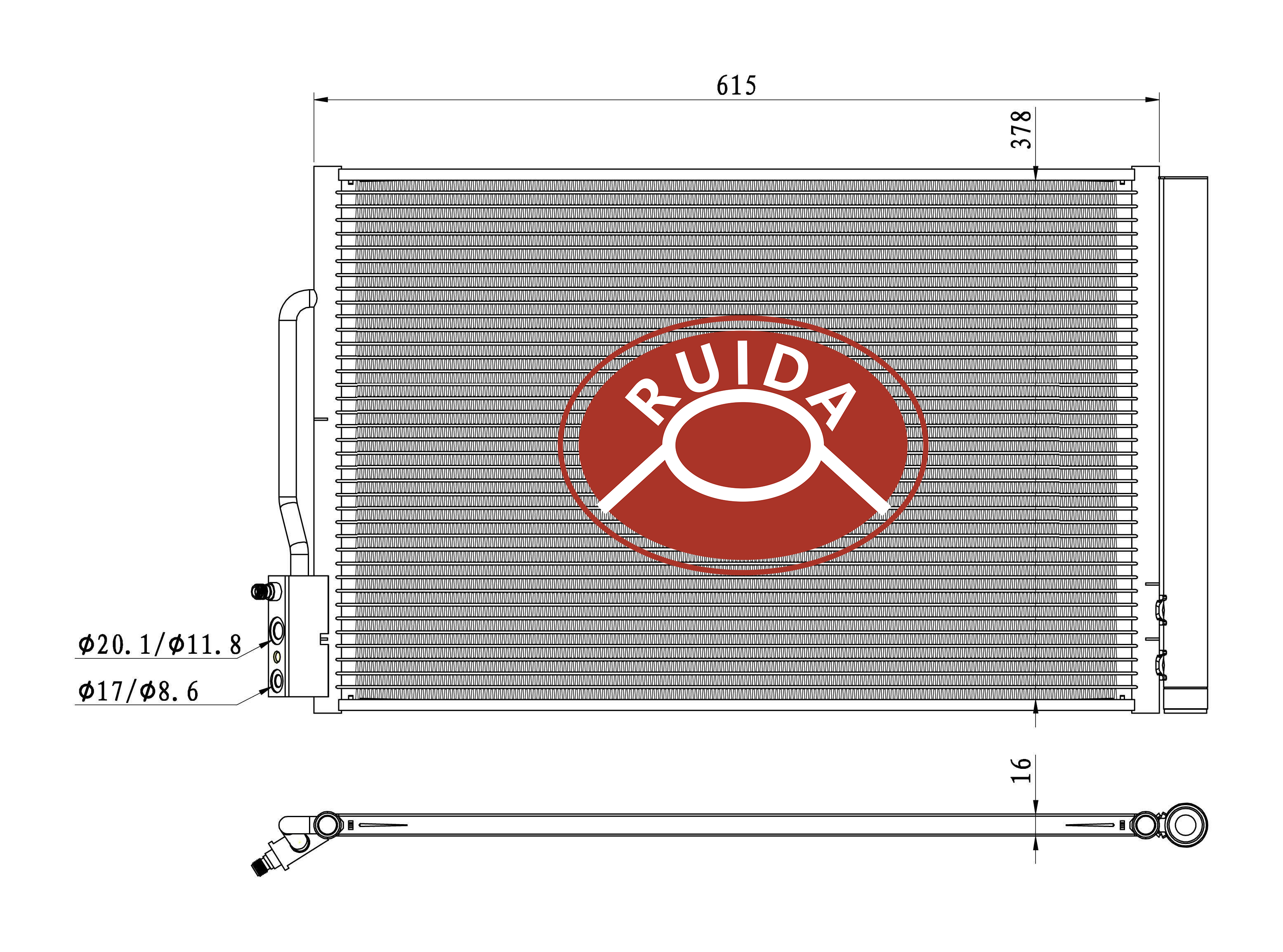 Desenho do condensador CA do carro automático DPI 30026