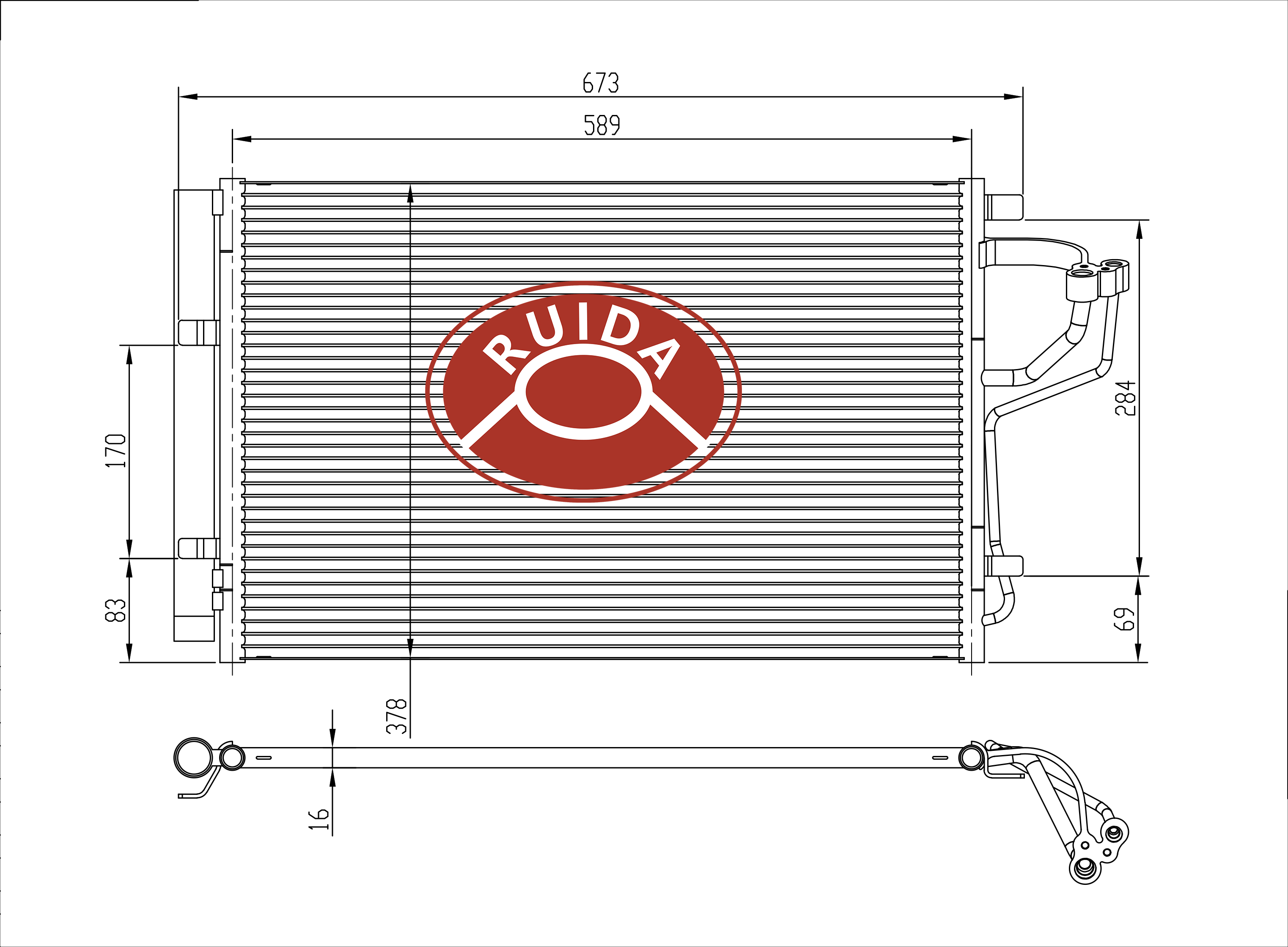 Condensador AC, sistema de resfriamento, trocador de calor refrigerado a ar